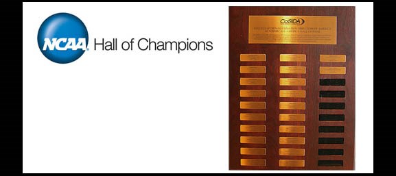 CoSIDA's Academic All-America® Hall of Fame honorees prominently displayed in NCAA Hall of Champions